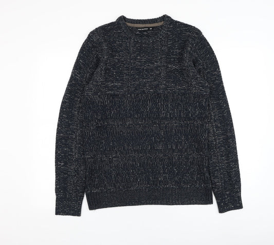 Cedar Wood State Mens Blue Round Neck  Acrylic Pullover Jumper Size XS