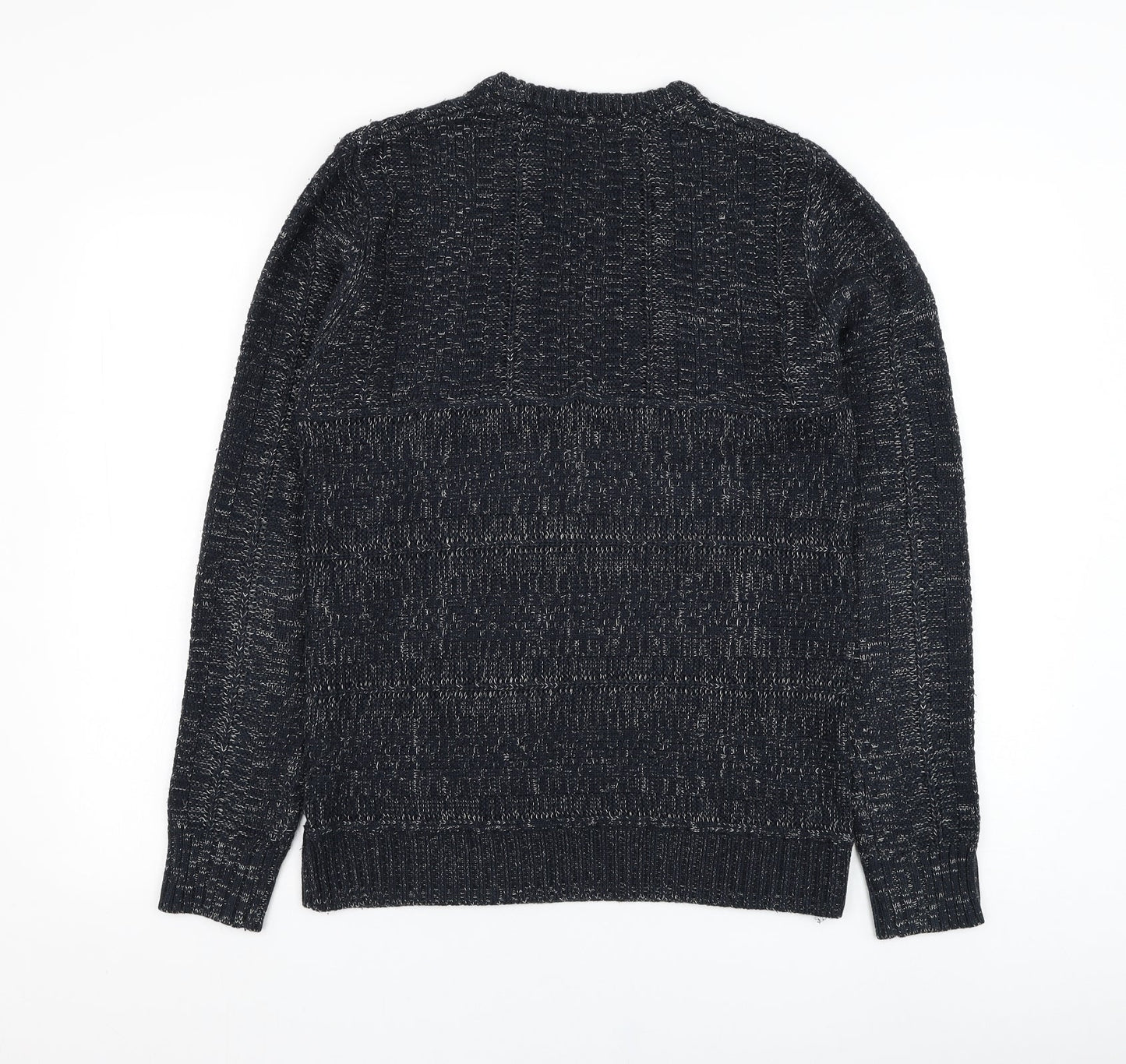 Cedar Wood State Mens Blue Round Neck  Acrylic Pullover Jumper Size XS