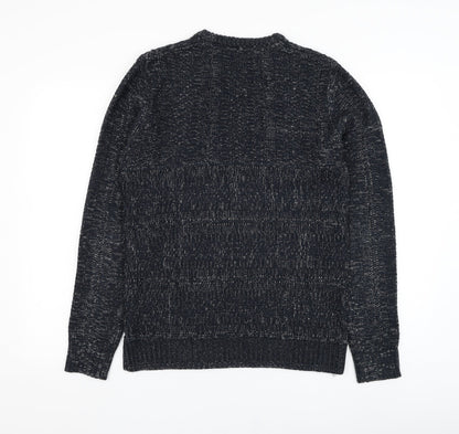 Cedar Wood State Mens Blue Round Neck  Acrylic Pullover Jumper Size XS