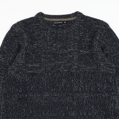 Cedar Wood State Mens Blue Round Neck  Acrylic Pullover Jumper Size XS