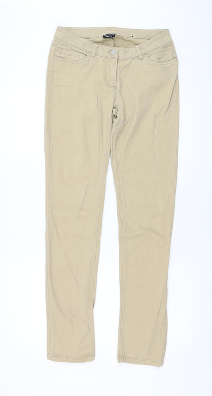 Flame Womens Brown  Cotton Skinny Jeans Size 12 L32 in Regular Zip