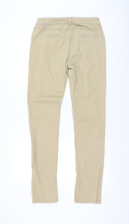 Flame Womens Brown  Cotton Skinny Jeans Size 12 L32 in Regular Zip