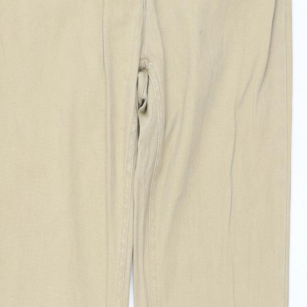 Flame Womens Brown  Cotton Skinny Jeans Size 12 L32 in Regular Zip