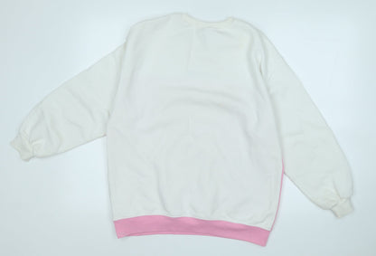 Divided Womens Pink  Cotton Pullover Sweatshirt Size S   - sweet talk
