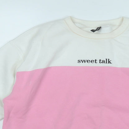 Divided Womens Pink  Cotton Pullover Sweatshirt Size S   - sweet talk