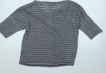 George Womens Grey Round Neck  Polyester Pullover Jumper Size 14