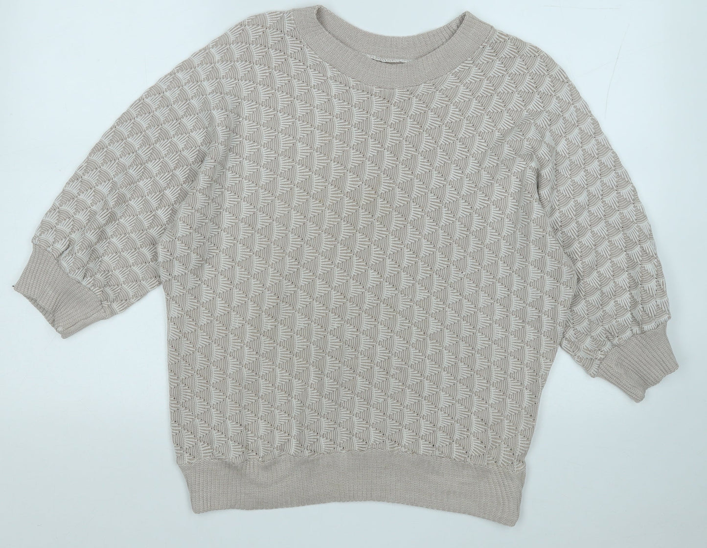 Womens UK Size L Preworn Beige Pullover Jumper