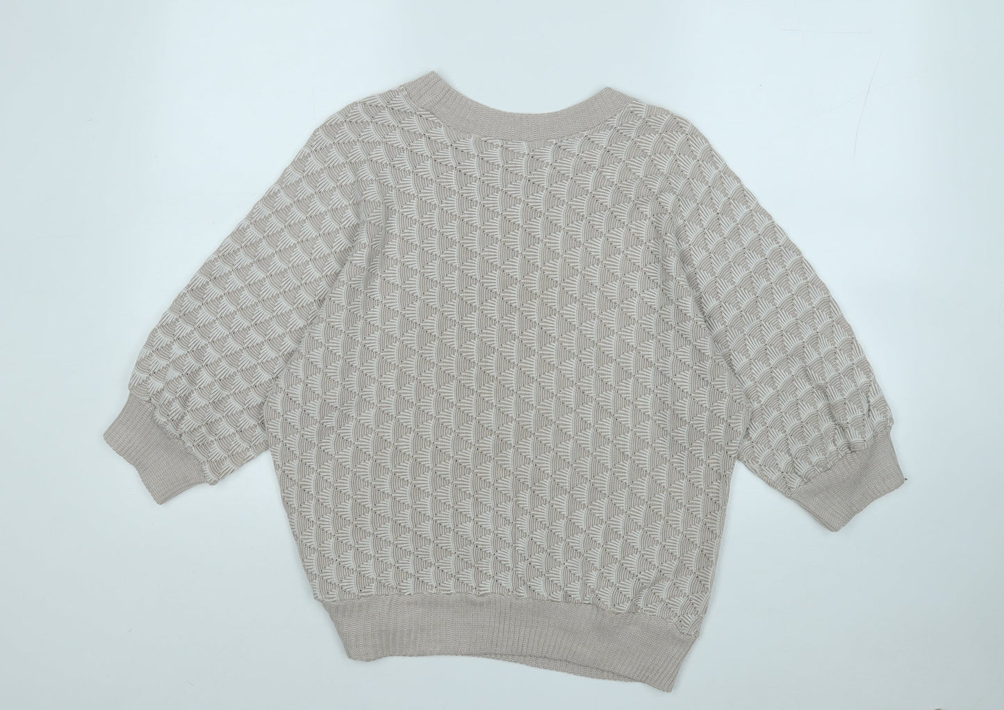 Womens UK Size L Preworn Beige Pullover Jumper