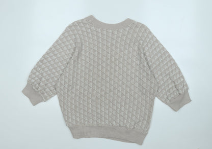 Womens UK Size L Preworn Beige Pullover Jumper