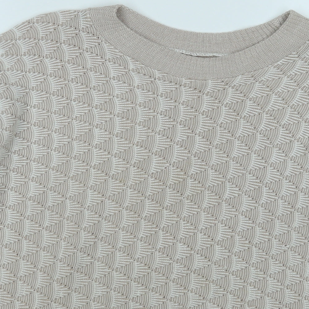 Womens UK Size L Preworn Beige Pullover Jumper
