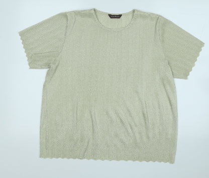 Womens UK Size 16 SARAH HAMILTON Green Pullover Jumper