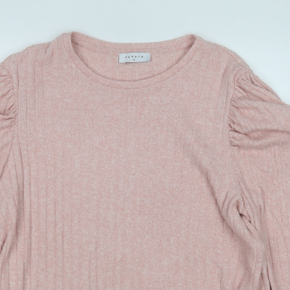 Womens UK Size 16 Papaya Pink Pullover Jumper