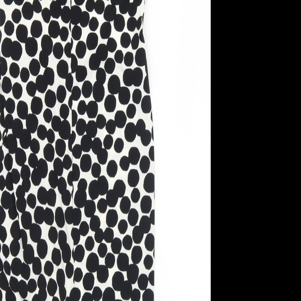 Debenhams Womens Black Geometric Polyester Shift  Size 8  V-Neck