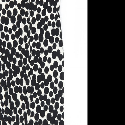 Debenhams Womens Black Geometric Polyester Shift  Size 8  V-Neck