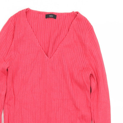 Womens UK Size 12 M&Co Pink Pullover Jumper