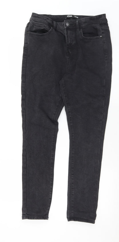 George Womens Black  Cotton Skinny Jeans Size 12 L29 in Regular Button