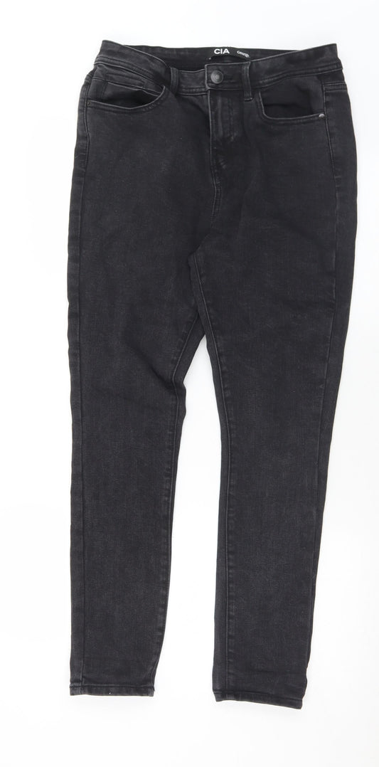 George Womens Black  Cotton Skinny Jeans Size 12 L29 in Regular Button