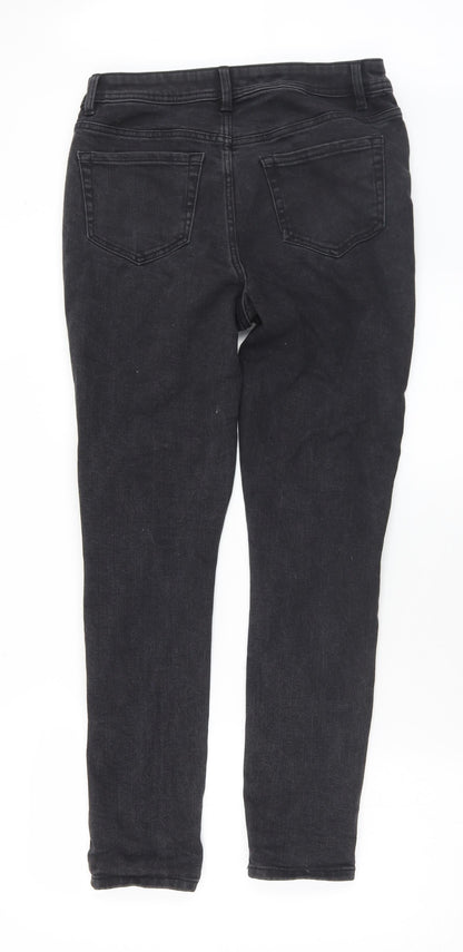 George Womens Black  Cotton Skinny Jeans Size 12 L29 in Regular Button