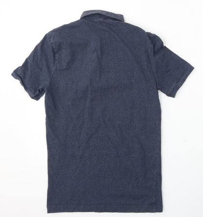 H&M Mens Blue  Polyester  Polo Size XS Collared Button