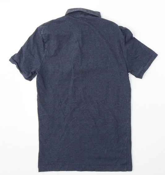 H&M Mens Blue  Polyester  Polo Size XS Collared Button