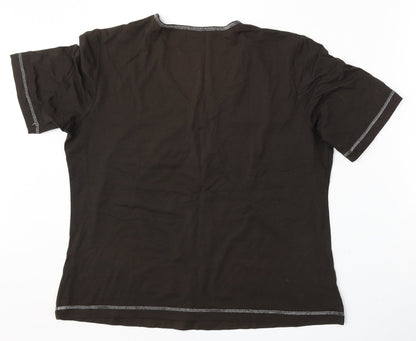 Gerry Weber Womens Brown  Polyester Basic T-Shirt Size M Round Neck