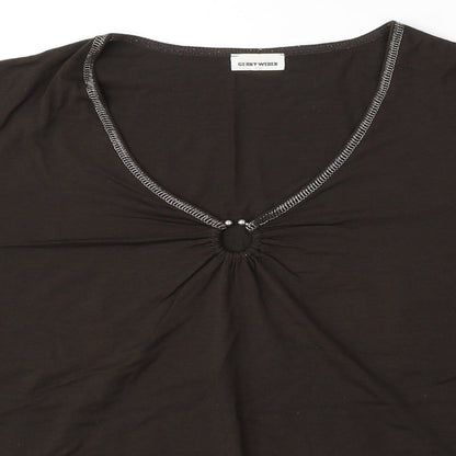 Gerry Weber Womens Brown  Polyester Basic T-Shirt Size M Round Neck