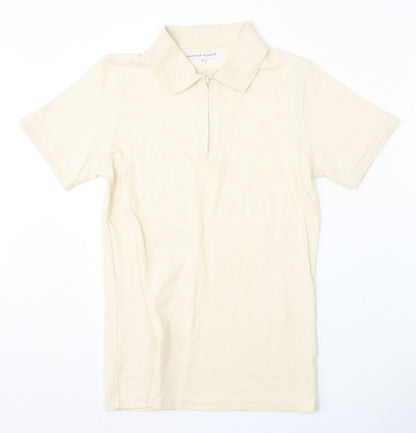 Another Influence Mens Beige  Cotton  Polo Size XS Collared Zip