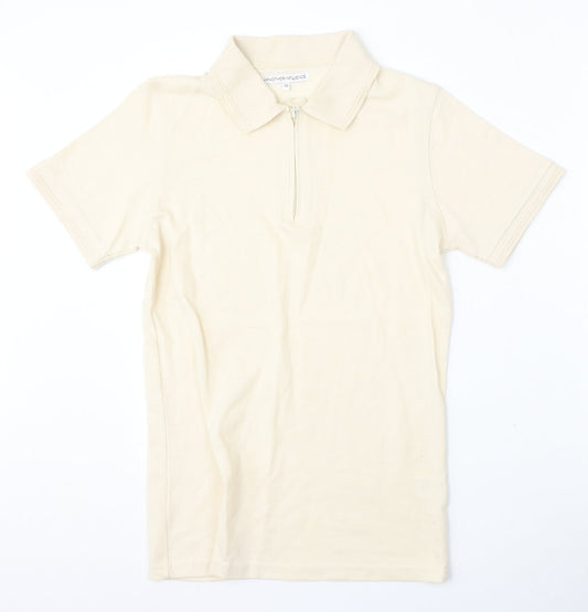 Another Influence Mens Beige  Cotton  Polo Size XS Collared Zip