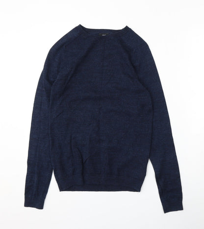 NEXT Mens Blue Round Neck  Cotton Pullover Jumper Size XS