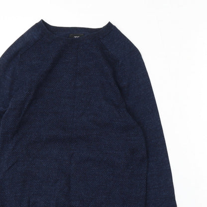NEXT Mens Blue Round Neck  Cotton Pullover Jumper Size XS