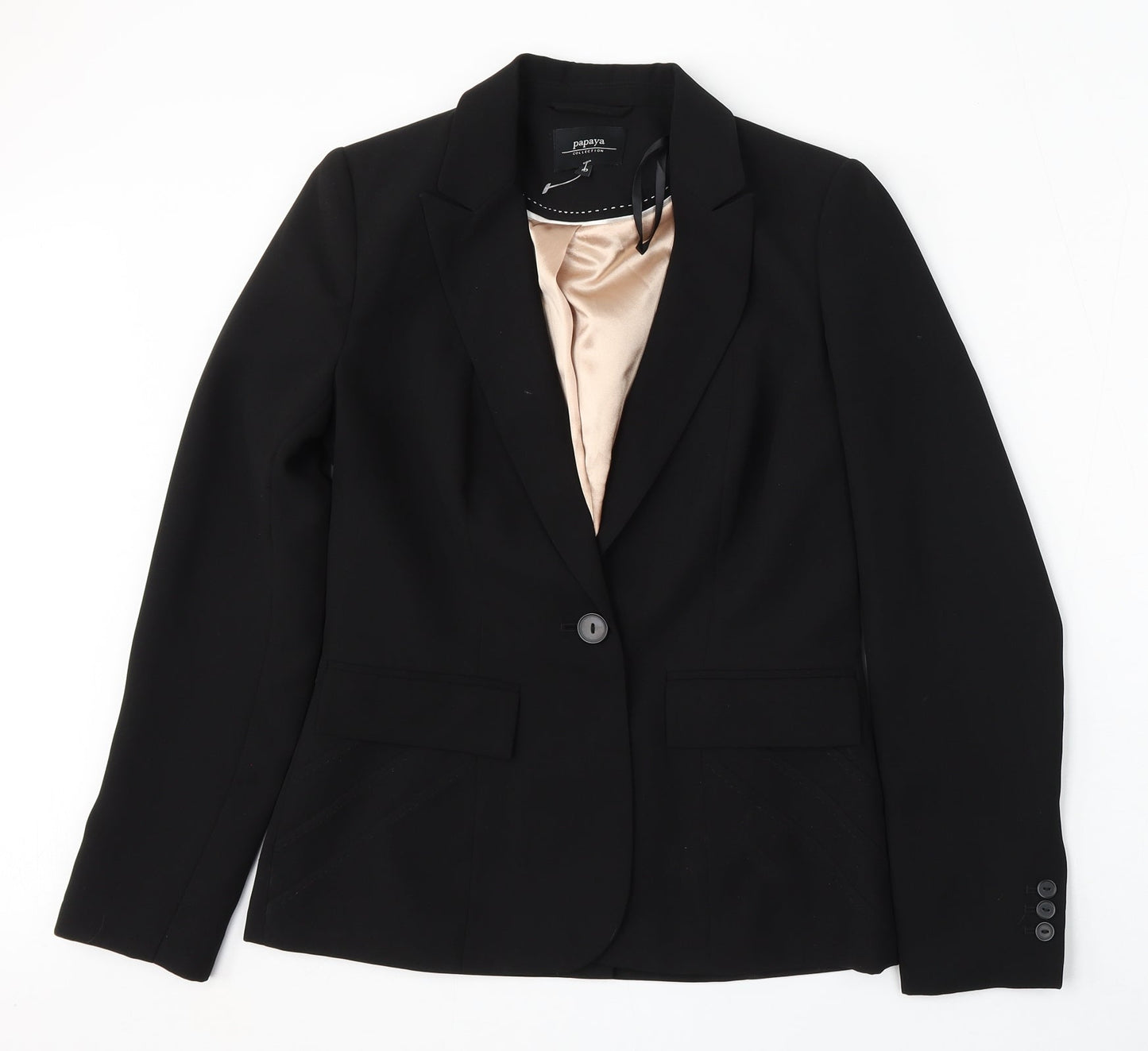 Papaya Womens Black  Polyester Jacket Suit Size 10