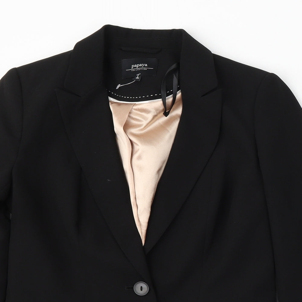 Papaya Womens Black  Polyester Jacket Suit Size 10