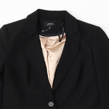 Papaya Womens Black  Polyester Jacket Suit Size 10