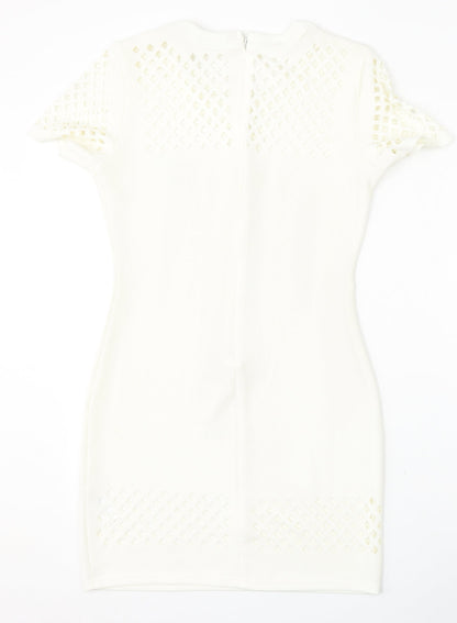 Cameo Rose Womens White  Polyester Bodycon  Size 14  Round Neck