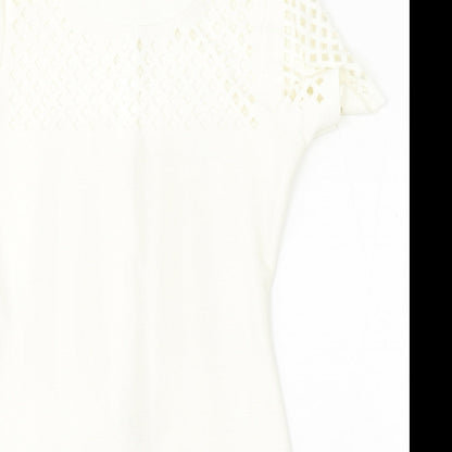 Cameo Rose Womens White  Polyester Bodycon  Size 14  Round Neck