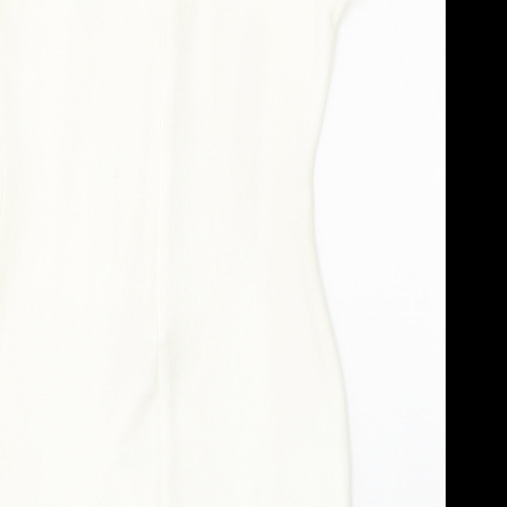 Cameo Rose Womens White  Polyester Bodycon  Size 14  Round Neck