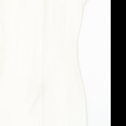 Cameo Rose Womens White  Polyester Bodycon  Size 14  Round Neck