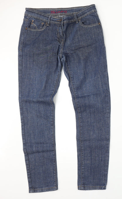 NEXT Womens Blue  Cotton Skinny Jeans Size 32 L30 in Regular Button