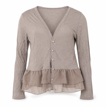 Storm Womens Brown V-Neck  Polyester Cardigan Jumper Size 14
