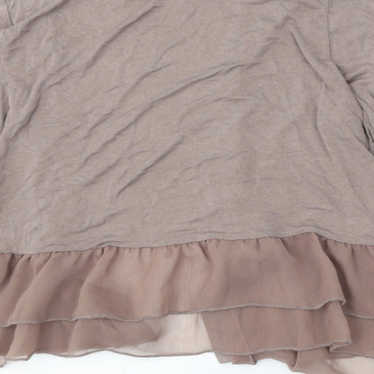Storm Womens Brown V-Neck  Polyester Cardigan Jumper Size 14