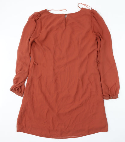 Atmosphere Womens Orange  Polyester Sheath  Size 10  Round Neck