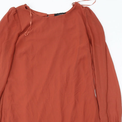 Atmosphere Womens Orange  Polyester Sheath  Size 10  Round Neck