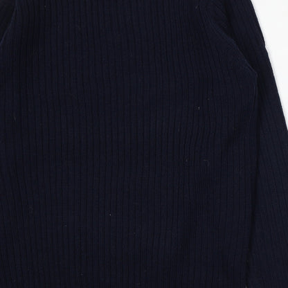 Benzini Mens Blue V-Neck  Acrylic Pullover Jumper Size L