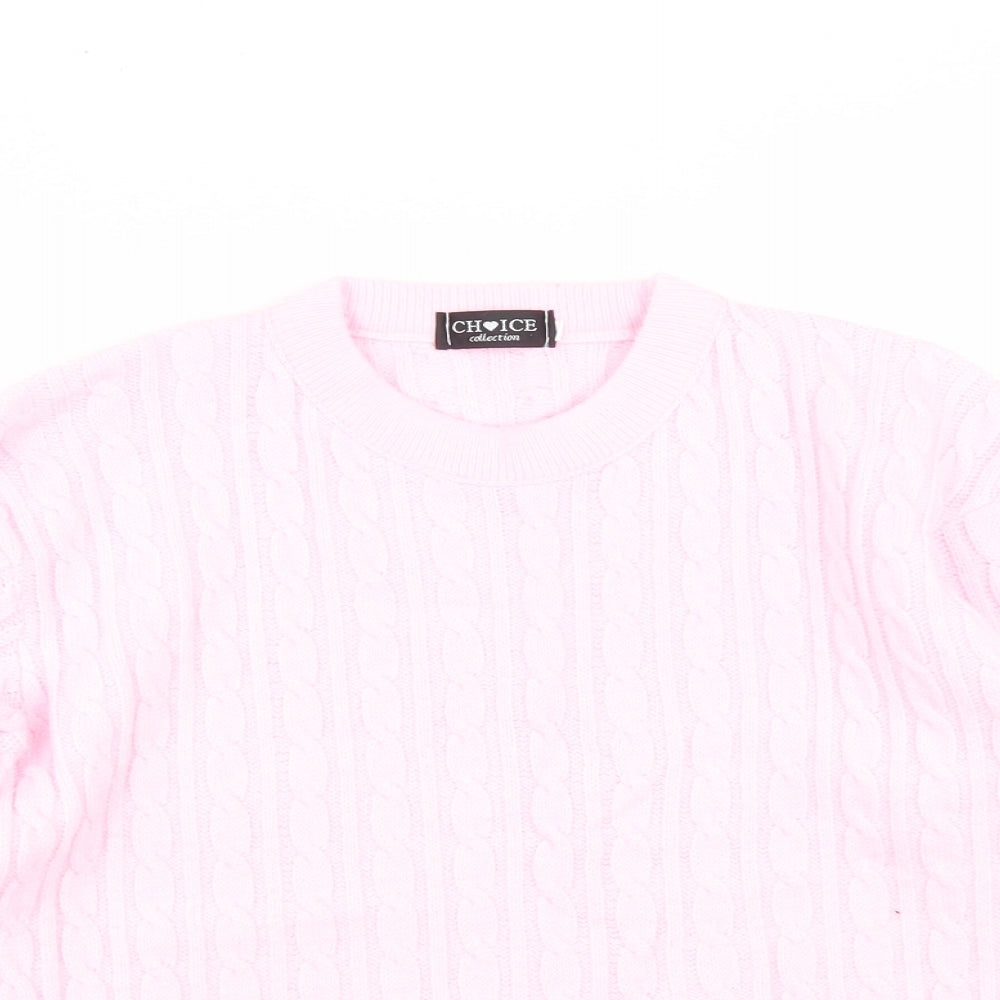 Womens UK Size S Choice Pink Pullover Jumper