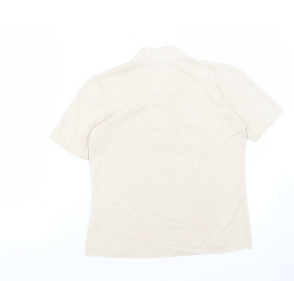 Berkertex Womens Beige  Viscose Basic Blouse Size 14 Round Neck