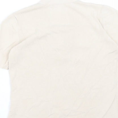 Berkertex Womens Beige  Viscose Basic Blouse Size 14 Round Neck