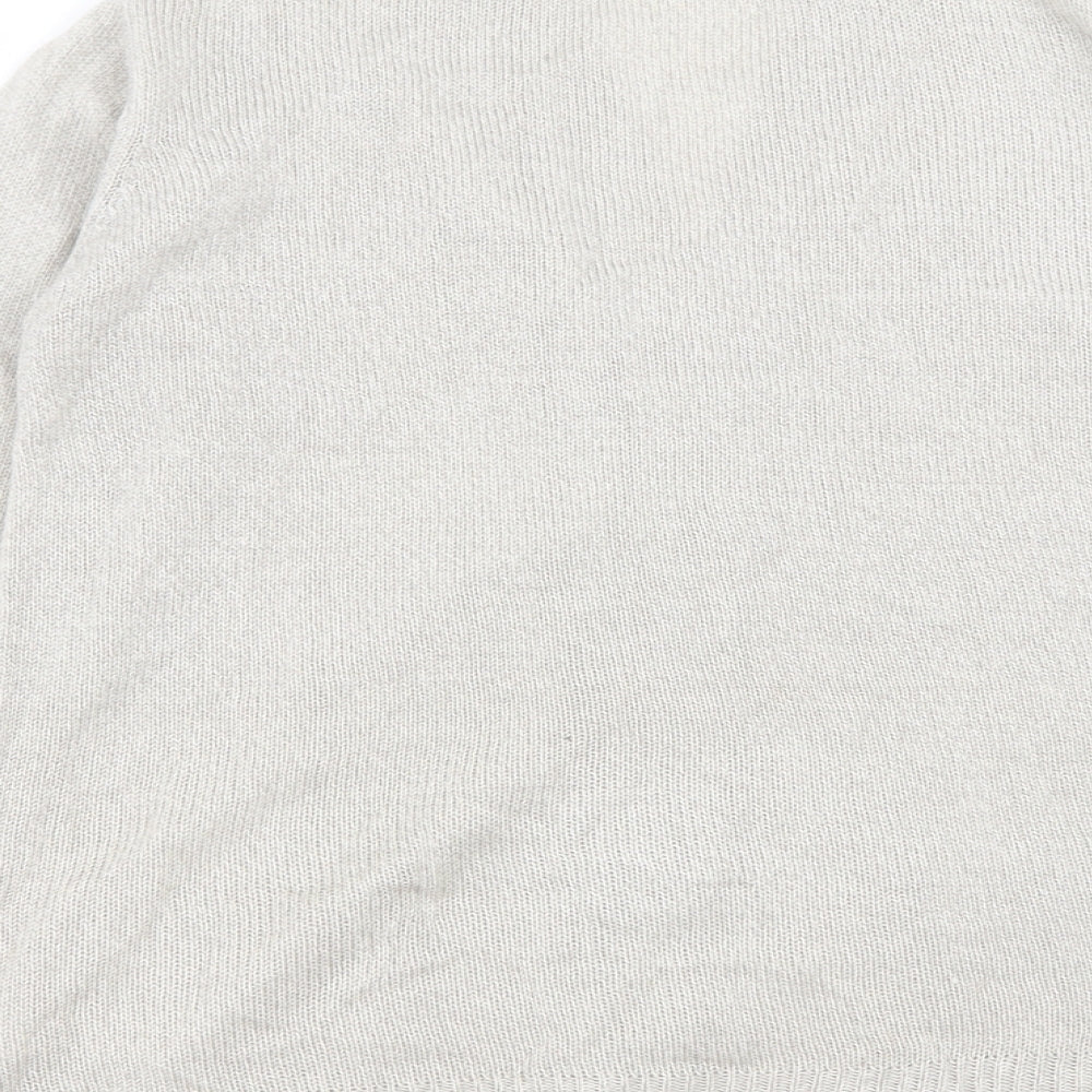 Damart Womens Beige V-Neck  Acrylic Cardigan Jumper Size 12