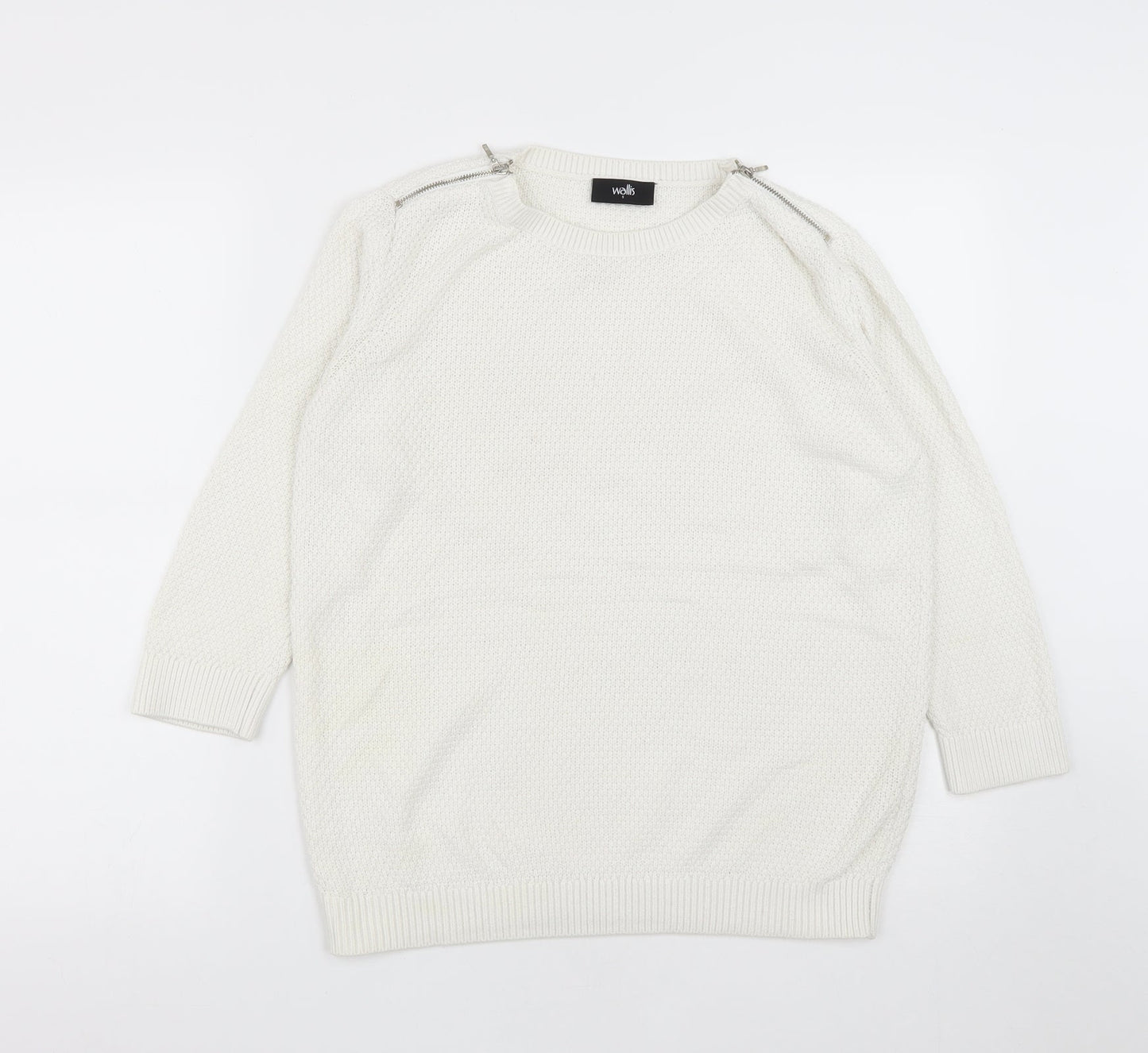 Womens UK Size S Wallis White Pullover Jumper