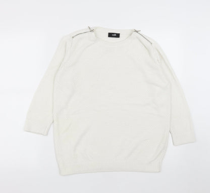 Womens UK Size S Wallis White Pullover Jumper