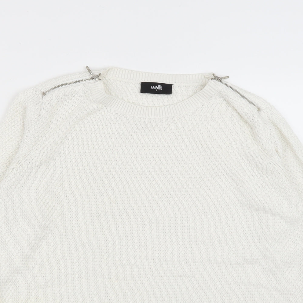 Womens UK Size S Wallis White Pullover Jumper